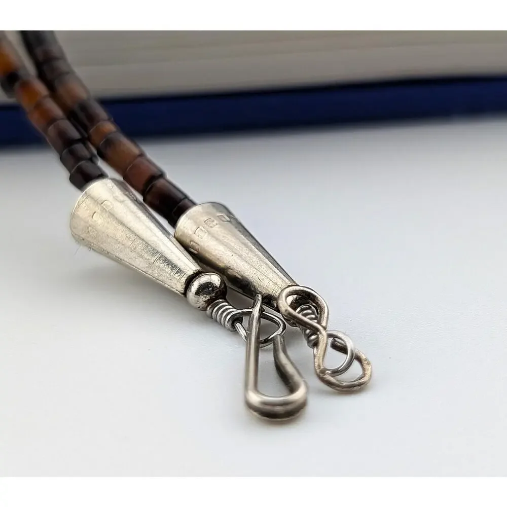SS Carved Zuni Fetish Necklace 30 in - 39.5g